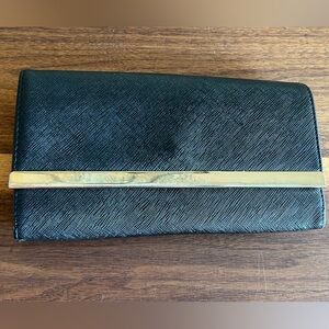 Black wallet/clutch with gold accents